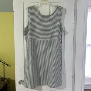 Eileen Fisher Gray Striped Mini Dress